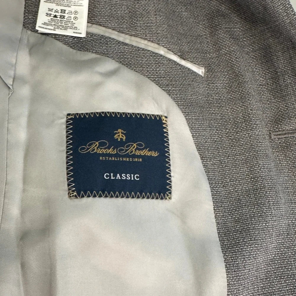 Brooks Brothers Vitale Barberis Canonico Gray Wool Blazer Sport Coat‎ 38R New